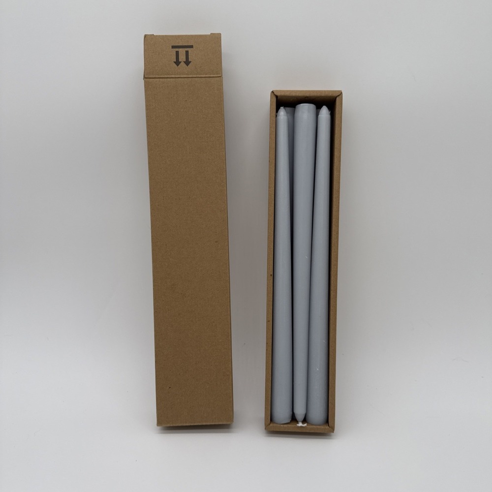 Pottery Barn 12" Tapered Candles Gray Set of 6